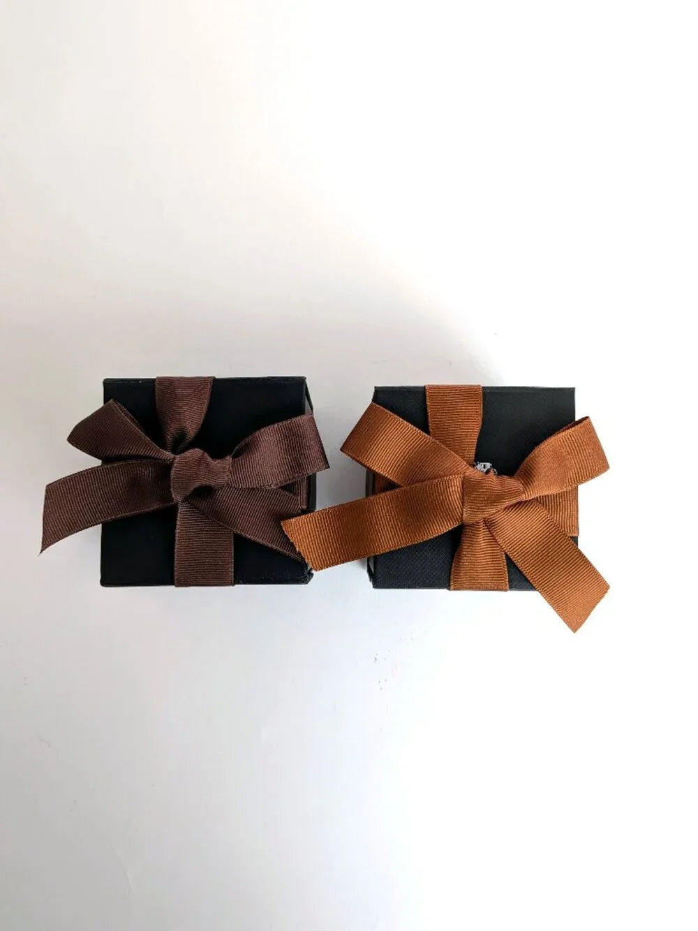 Set of 2 Coach Small Gift Boxes with Brown and Dark Brown Ribbons